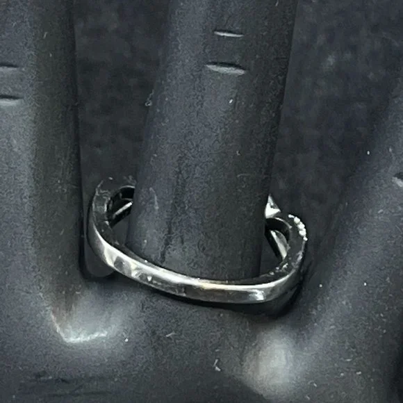 Silver Tone Clear Glass Statement Ring 6 1/2 (R269) - Picture 5 of 7